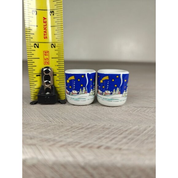 Vintage Miniature Christmas Candle Holders Santa Reindeer Western Germany - Picture 6 of 8